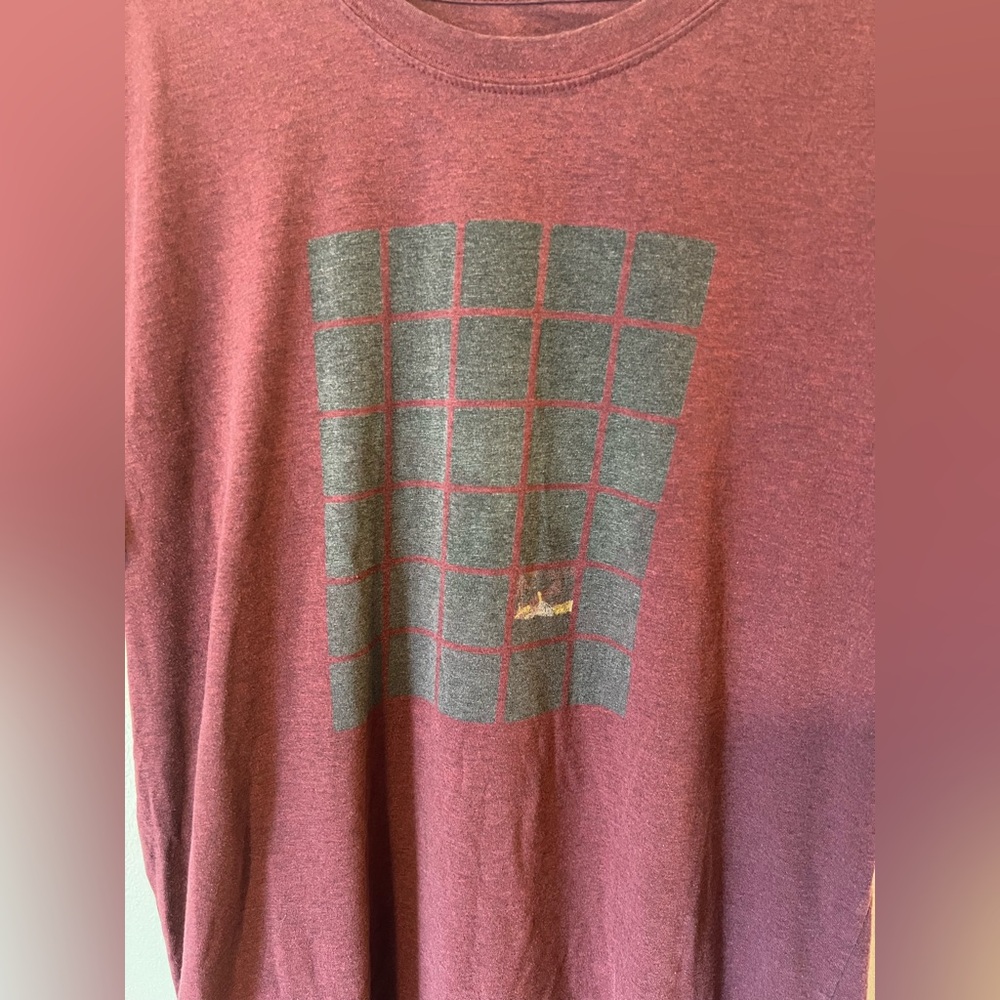 Prana Burgandy Print Mens XLRG Shirt Good stuff good way